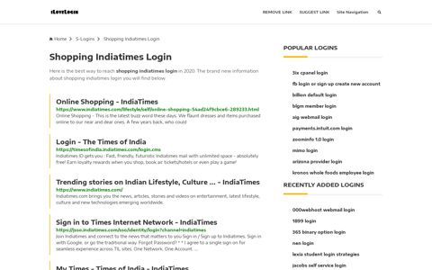 Shopping Indiatimes Login ❤️ One Click Access - iLoveLogin