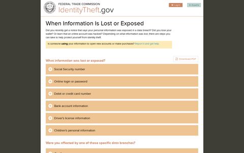 When Information Is Lost or Exposed - IdentityTheft.gov