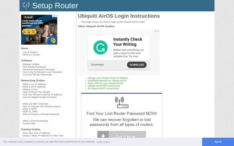 How to Login to the Ubiquiti AirOS - SetupRouter