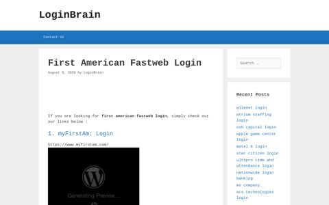 First American Fastweb - Myfirstam: Login - LoginBrain