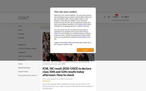 ICSE, ISC result 2020: CISCE to declare class 10th and 12th ...