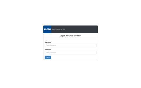 Logon for Epcor Webmail