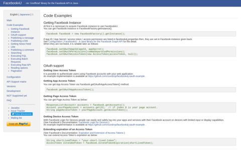 Code Examples | Facebook4J - A most easily usable ...