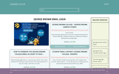 george brown email login - General Information about Login