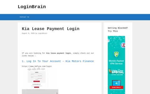 Kia Lease Payment - Log In To Your Account - Kia Motors ...