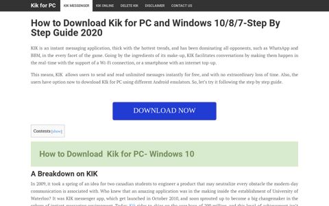 Free Download Kik for PC (windows 10/8/7)