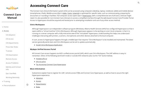 Access - Connect Care Manual