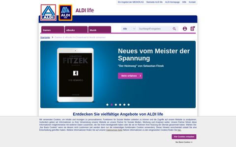 ALDI life | Games & eBooks im Download & Musik streamen