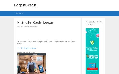 kringle cash login - LoginBrain