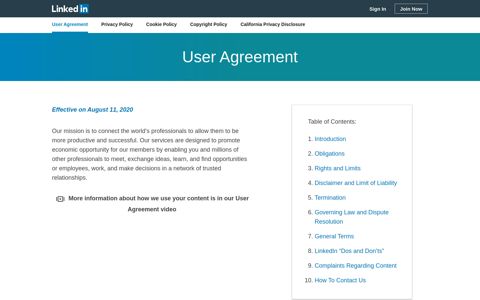 User Agreement | LinkedIn