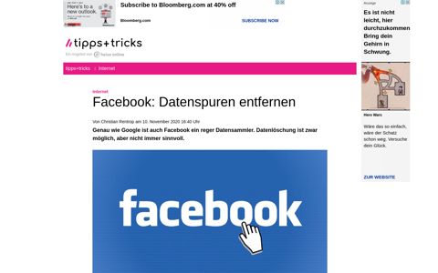 Facebook: Datenspuren entfernen - Heise