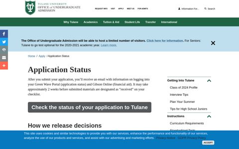Application Status | Undergraduate Admission