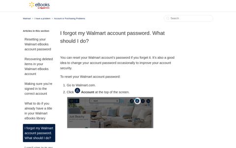 I forgot my Walmart account password. What should I do ...
