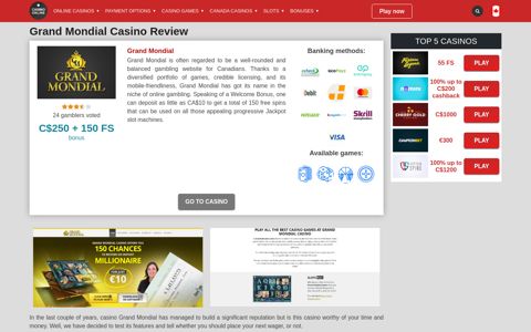 Grand Mondial Casino Canada 🥇 Grand Mondial Online ...