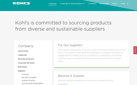 Suppliers - Kohl's Corporate