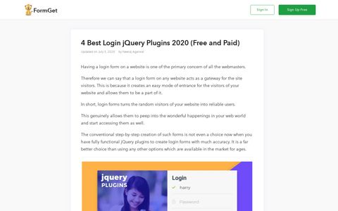 4 Best Login jQuery Plugins 2020 (Free and Paid) | FormGet