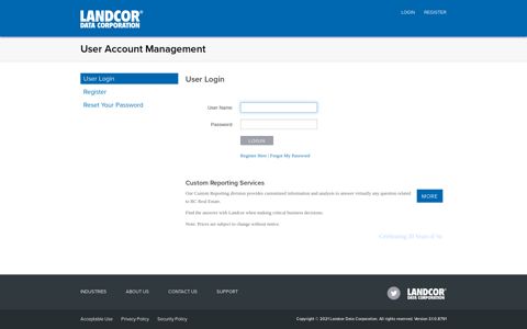 Landcor: Login - Landcor Data Corporation