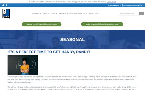 It's a Perfect Time to Get Handy, Dandy! - Goodwill Industries ...