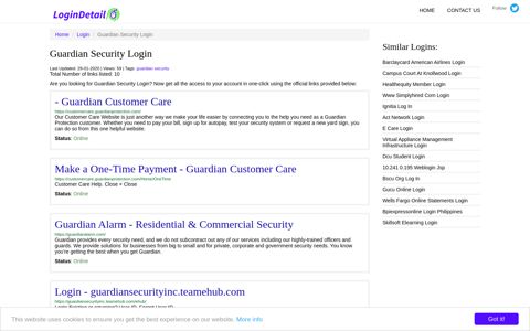 Guardian Security Login - Guardian Customer Care - https ...