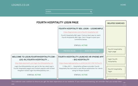 fourth hospitality login page - General Information about Login