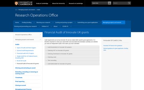 Financial Audit of Innovate UK grants | Research Operations ...