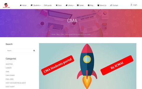 Redesigned CMA student portal by ICMAI | Global CMA