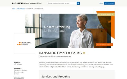 HANSALOG GmbH & Co. KG | Haufe Anbieterverzeichnis