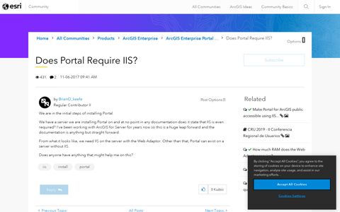 Does Portal Require IIS? - GeoNet, The Esri Community
