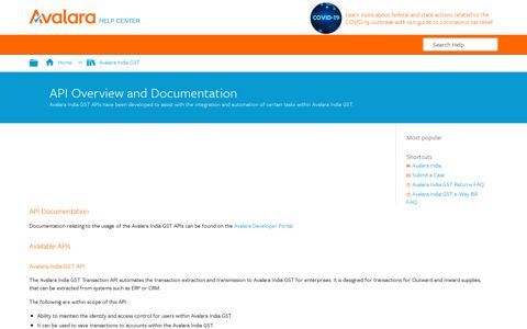 API Overview and Documentation - Avalara Help Center