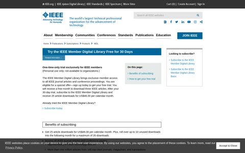 Try the IEEE Member Digital Library Free for 30 Days - IEEE