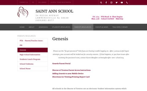 Genesis - Saint Ann School