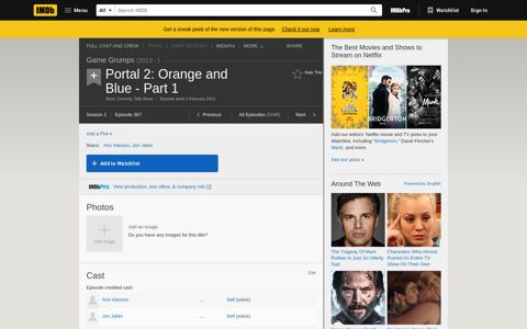 "Game Grumps" Portal 2: Orange and Blue - Part 1 (TV ... - IMDb