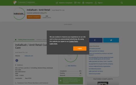 IndiaRush / Arnit Retail Customer Care, Complaints and ...