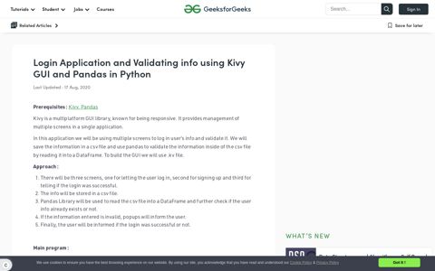 Login Application and Validating info using Kivy GUI and ...