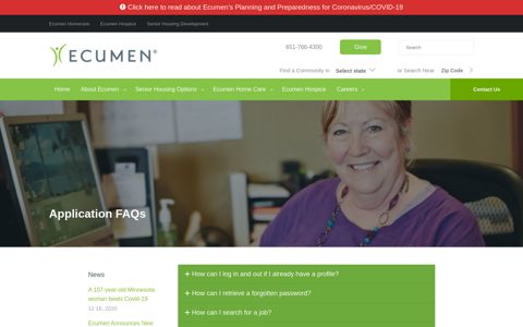 Application FAQs - Ecumen