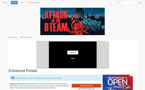 Enhanced Portals - Attack of the B-Team Wiki