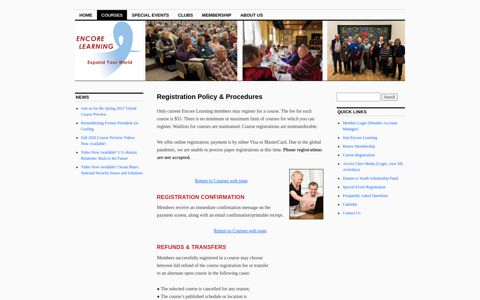 Registration Policy & Procedures | Encore Learning