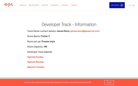 Speaker Portal - Developer Track - Episerver - Episerver Ascend
