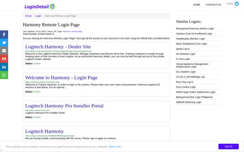 Harmony Remote Login Page Logitech Harmony - Dealer Site ...