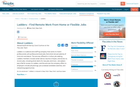 Ladders - Remote Work From Home & Flexible Jobs | FlexJobs