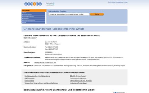ℹ Griesche Brandschutz- und Isoliertechnik GmbH in ...