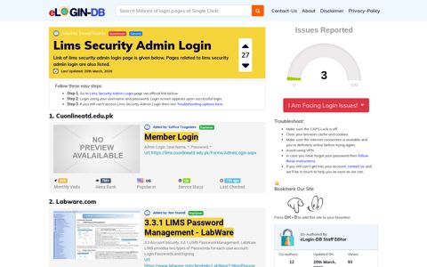 Lims Security Admin Login