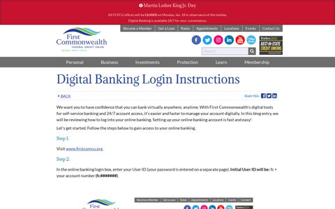 Online Login Instructions