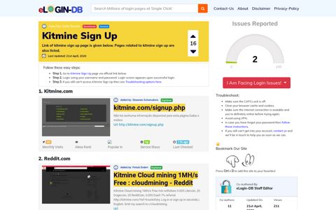 Kitmine Sign Up - A database full of login pages from all over ...