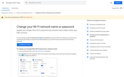 Change your Wi-Fi network name or password - Google Fiber ...