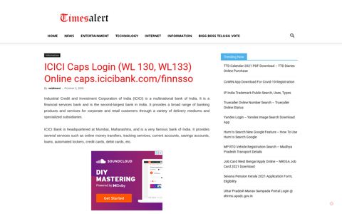 ICICI Caps Login (WL 130, WL133) Online caps.icicibank.com ...