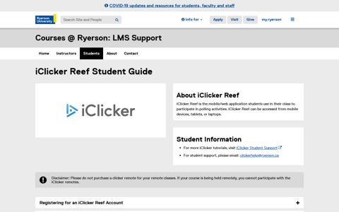 iClicker Student Guide - Courses @ Ryerson - Ryerson ...