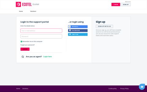 Login to the support portal - Ecotel - Freshdesk