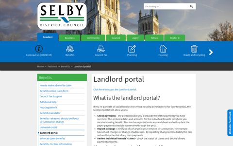 Landlord portal | Selby District Council