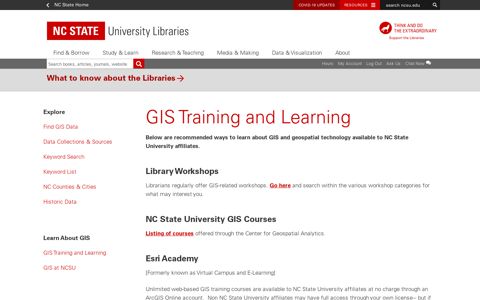 GIS Training and Learning | NC State University Libraries